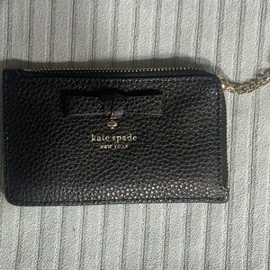 Black Bow Kate Spade Designer Credit Card, ID, Coin Zipper Wallet